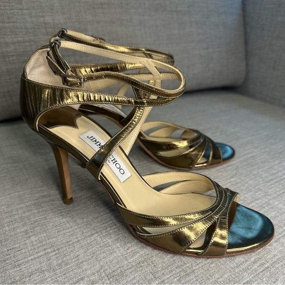 Jimmy Choo Dark Gold Strappy Heels - Picture 7 of 7